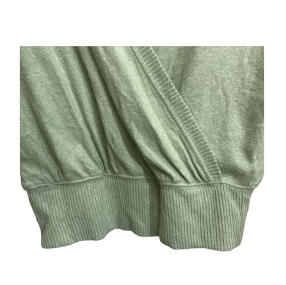 Anthropologie Green Fuzzy Faux Wrap Sweater - Picture 4 of 10